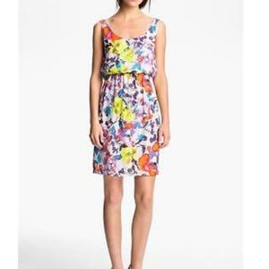 Alice +Olivia 100% silk floral midi low back dress